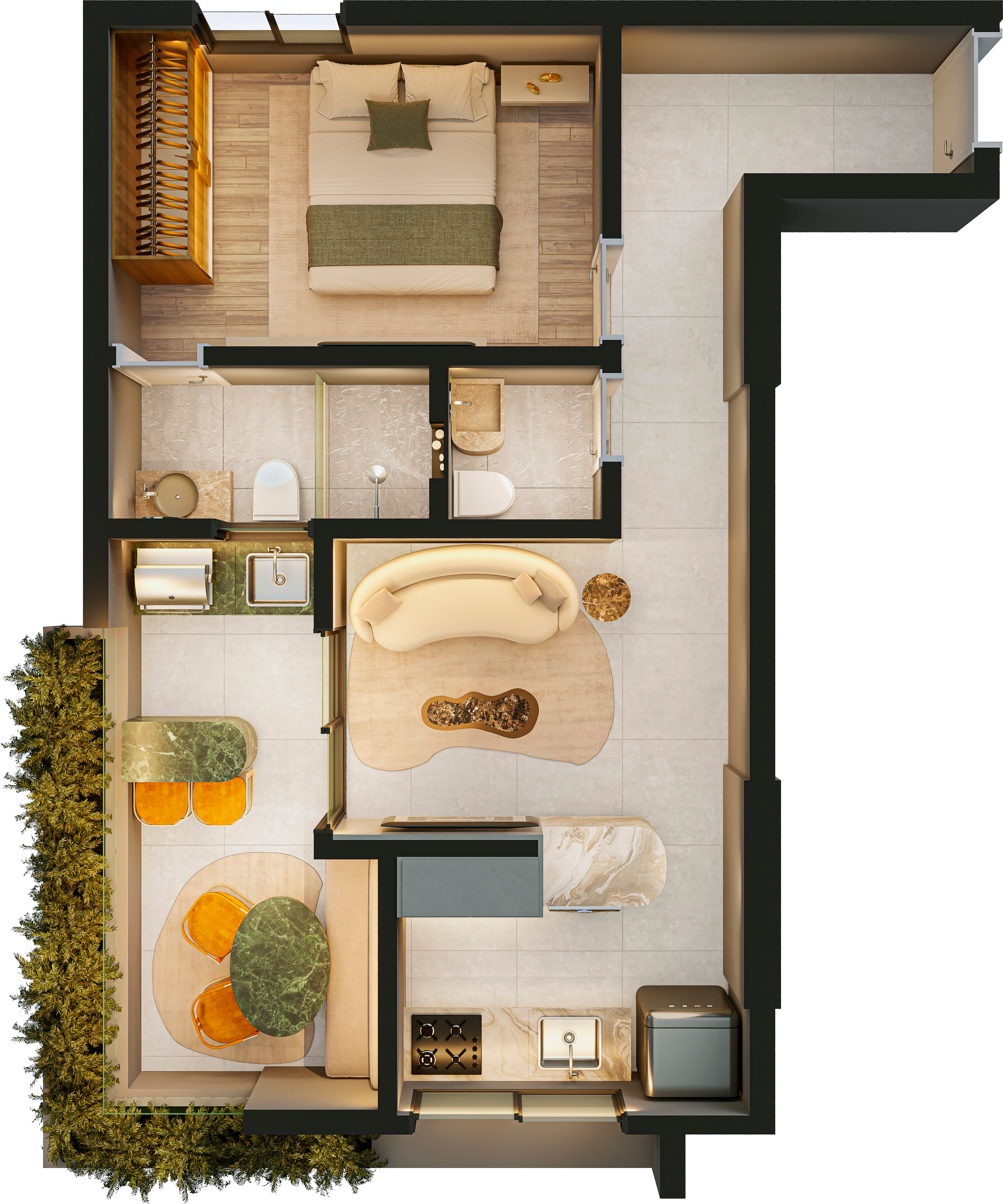 Residência 1 Dorm com Suíte e Lavabo